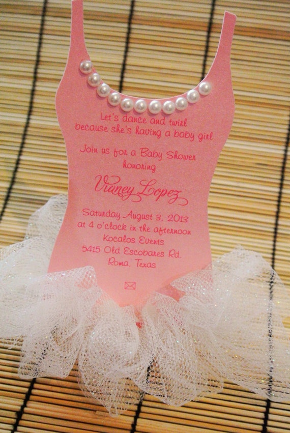 Tutu Baby shower invitation - Ballerina baby shower invitation