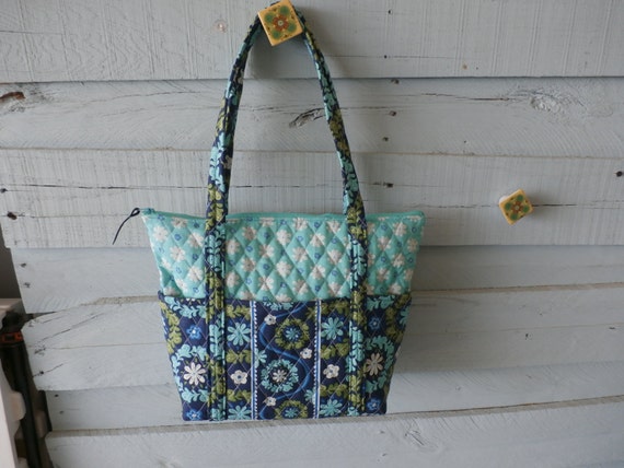 light blue quilted bag