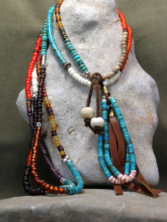 Tribal Necklace Turquoise Necklace Native Necklace