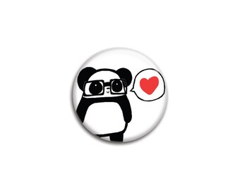 Nerdy Panda Love Pinback Button