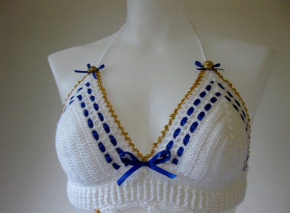 Plus Size Sailor Crochet/Bikini/Monokini/Top White One Piece Crochet ...