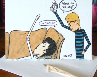 Sherlock Thank You Card v3 - BBC Sherlock Holmes and John Watson - What Do We Say