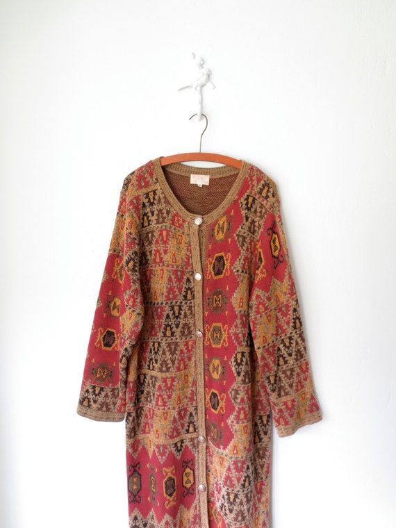 Persian Sweater Dress // Tunic Cardigan Sweater // Chenille