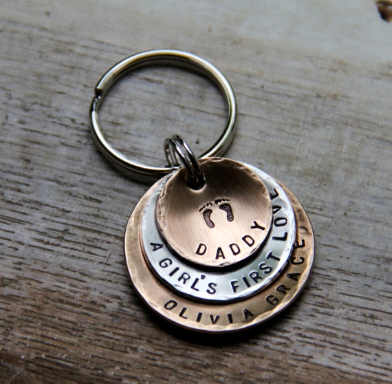Custom Keychain for Daddy A Girl's First Love in Hand