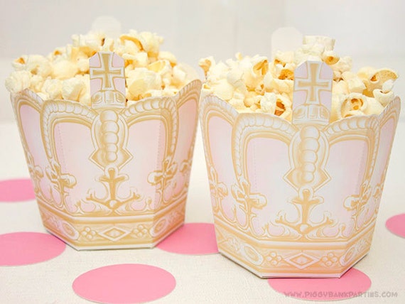 ROYAL CROWN Treat Box : DIY Printable Princess Tiara Favor Box - Instant Download Il_570xn