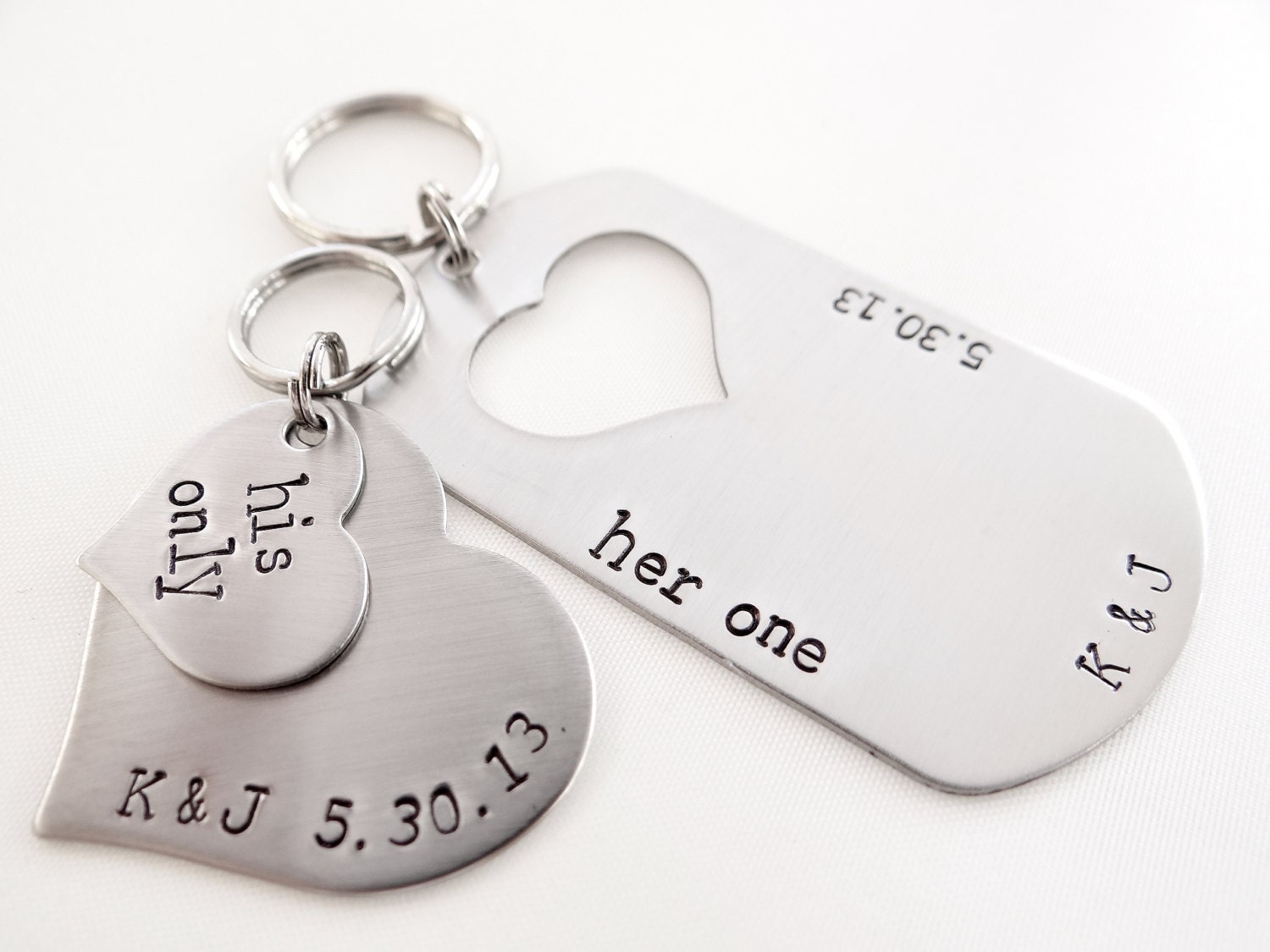 Her One His Only Matching Keychains. Personalized Keychains