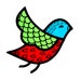 Contemporary Stained Glass Flying Bird (IN STOCK)