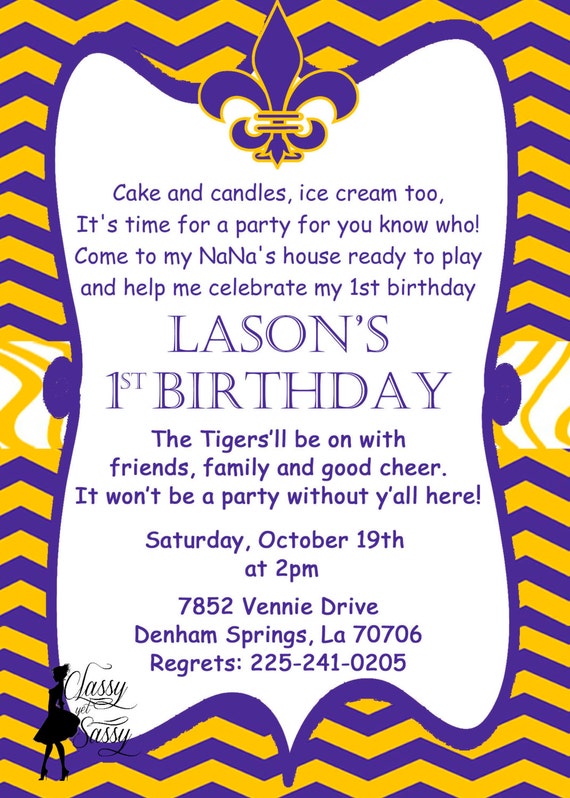 Lsu Birthday Invitations 1