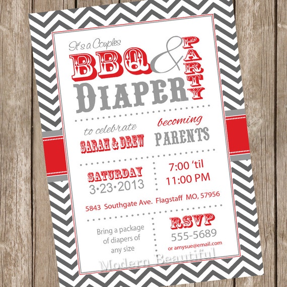 Couples Bbq Baby Shower Invitations 2