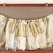 CARDS Rag Banner in GOLD with Neutral Accents - Travel Wedding Decor - Garland - Bunting