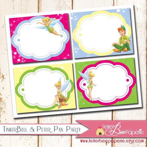 Items similar to Tinkerbell Party Food Tents / Labels ...