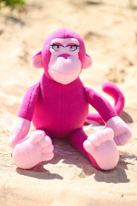 pink plush monkey