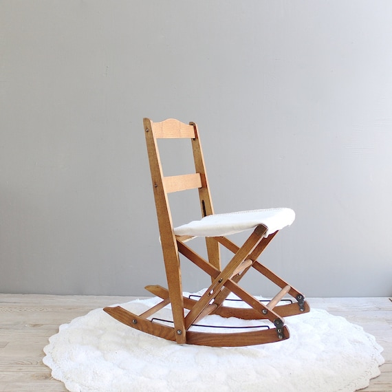Vintage Child's Folding Rocking Chair