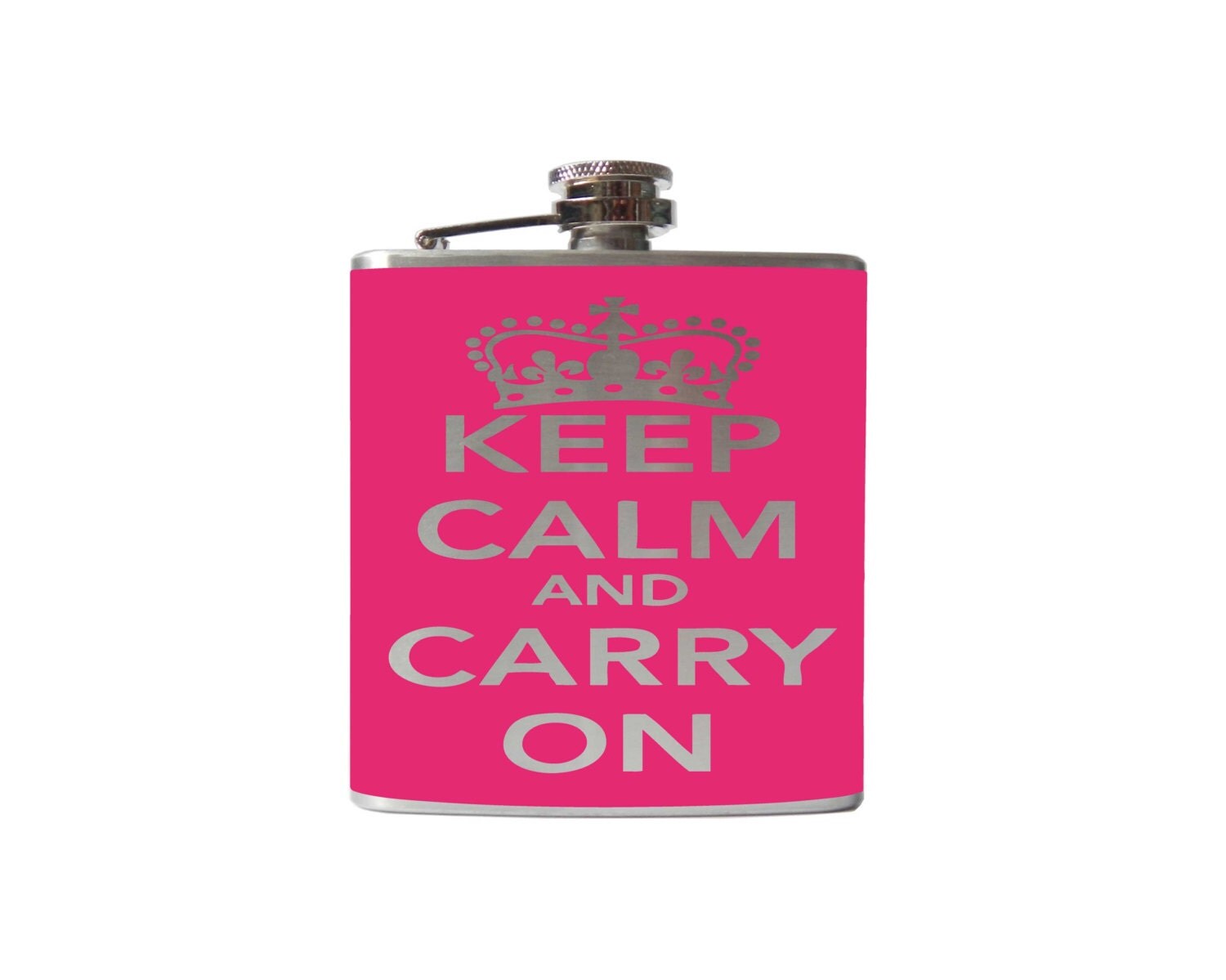 Hip FLASK Keep Calm and Carry On alcohol liquor booze