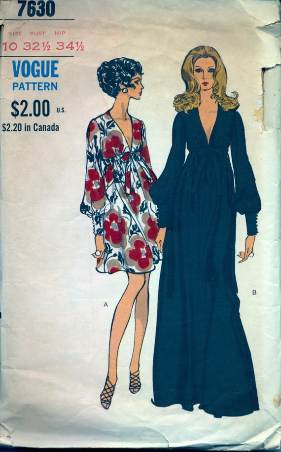 Vintage 1970's Women's Dress Pattern Vogue by AtomicRegeneration