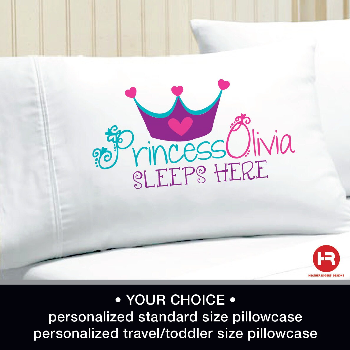 Little Princess Sleeps Here Pillowcase by HeatherRogersDesigns