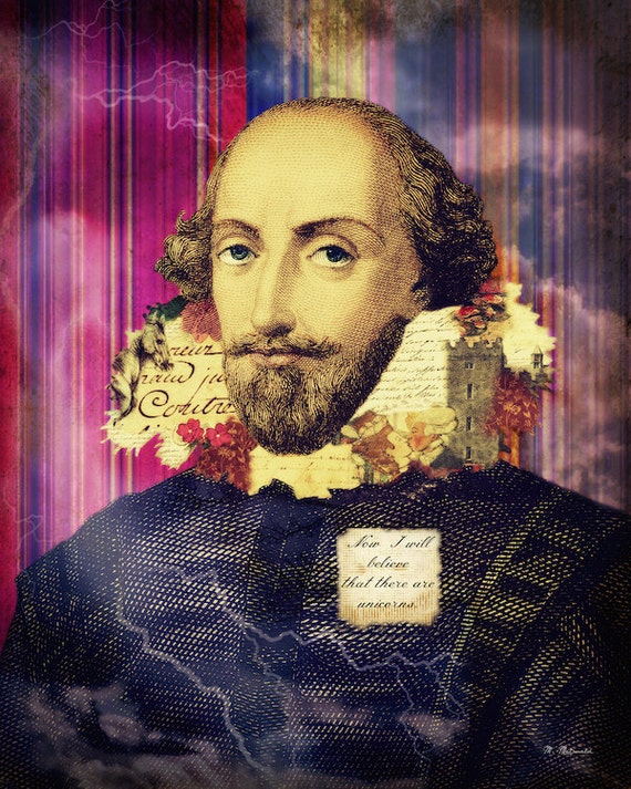 Pop Art Print Shakespeare Quote Art Literary Art Mixed by Eahkee