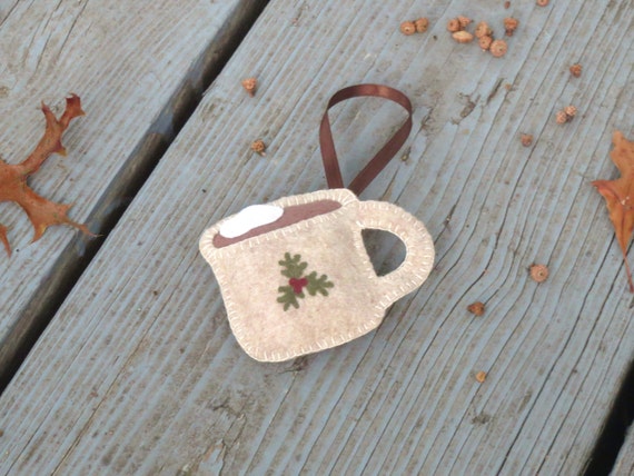 Items similar to Felt Ornament Cup of Hot Chocolate on Etsy