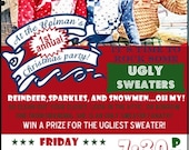 Christmas Party Invitation ugly sweater Holiday gathering (you print)