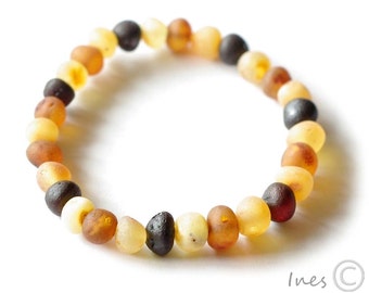Raw Unpolished Baltic Amber Bracelet, Unisex Bracelet
