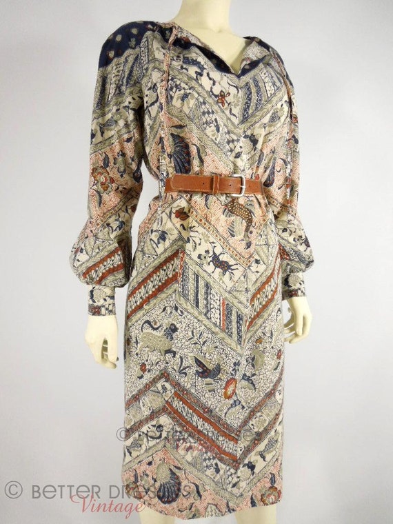 70s 80s cotton sleeve batik dress med lg xl 70s 80s cotton sleeve batik dress med lg xl