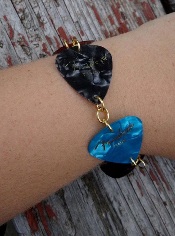 Items similar to Fender Guitar Pick Bracelet on Etsy