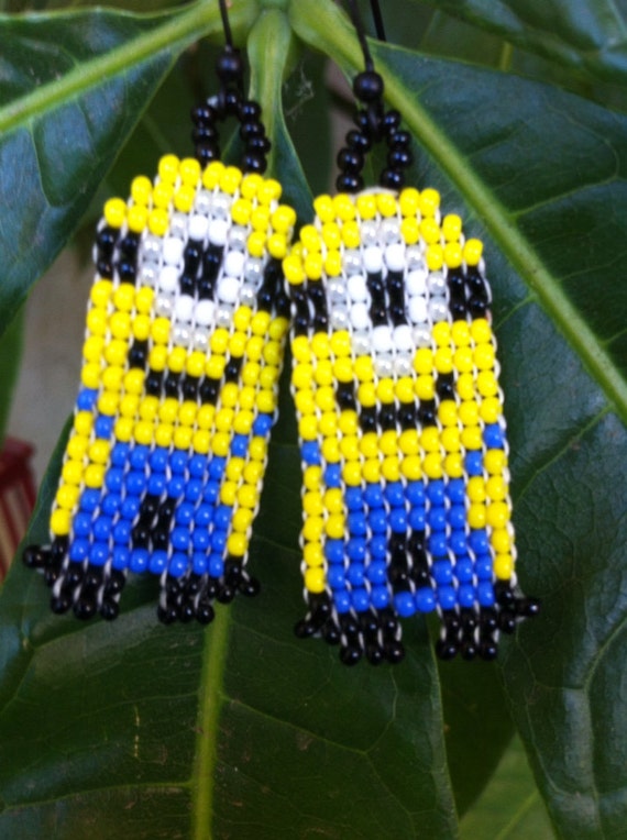 Items similar to Minion Inspired Beaded Earrings on Etsy