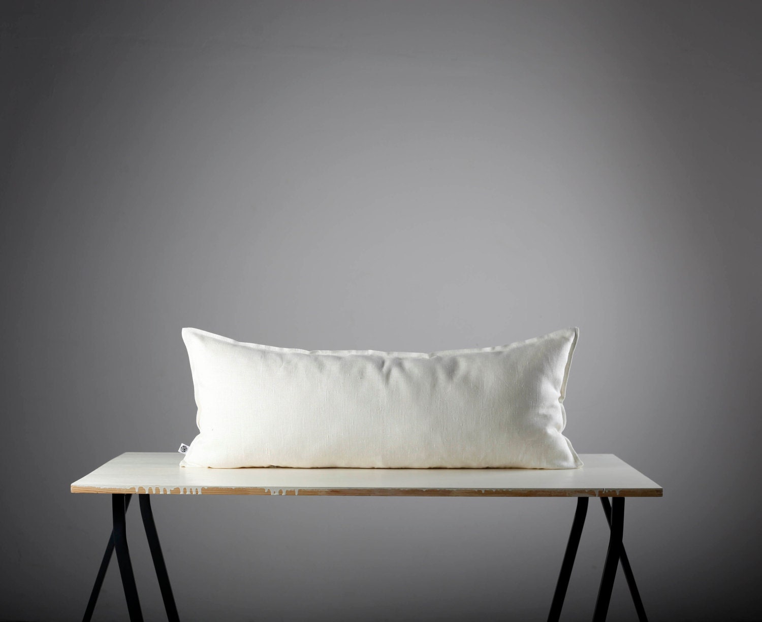 White linen lumbar pillow cover pillows cases trow by pillowlink