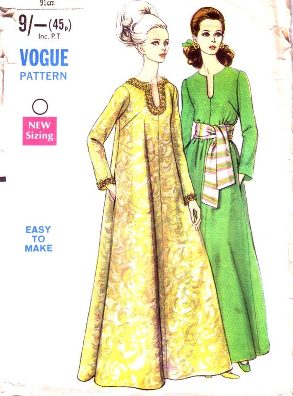 CIJ 10 off Vogue Caftan Pattern 7497 Vintage sewing pattern 