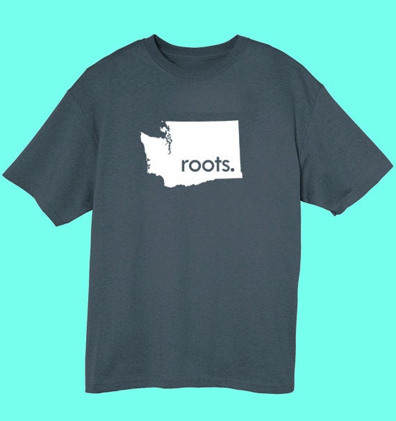  Washington WA Roots State Map Profile T Shirt Mens