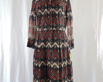 Black and Brown Maxi Dress,1970s Dress, Black and Brown, Floral and ...