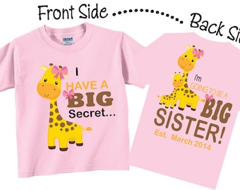 I'm Going To be A Big Sister Shirts and Tshirts Giraffe Tees