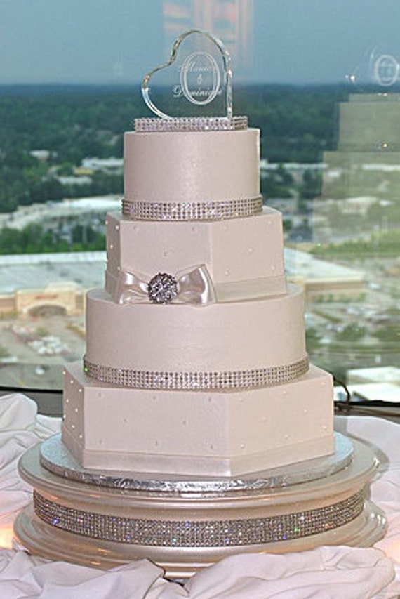  14  inch  Champagne Gold Diamond Wedding  Cake  Stand  by 