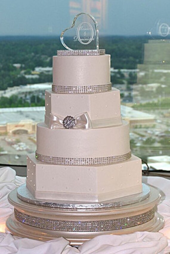  14  inch  Champagne Gold Diamond Wedding  Cake  Stand  by 