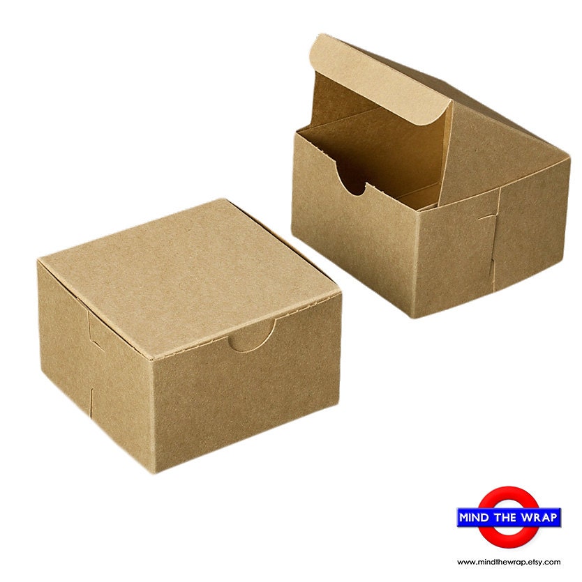 25 Kraft Boxes 4 x 4 x 2.5 Natural Kraft by MindtheWrap on Etsy