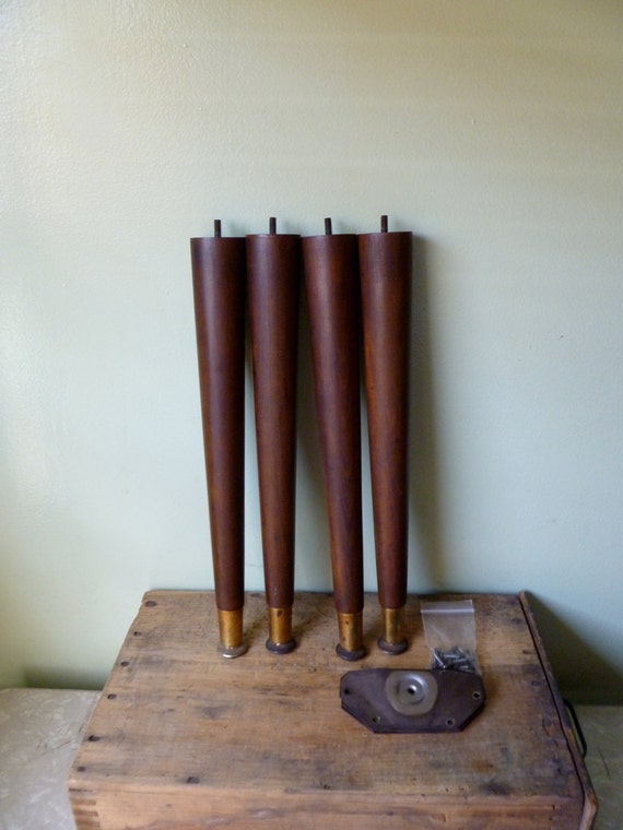 Set of 4 Vintage 14'' Wooden Furniture Legs ScrewOn