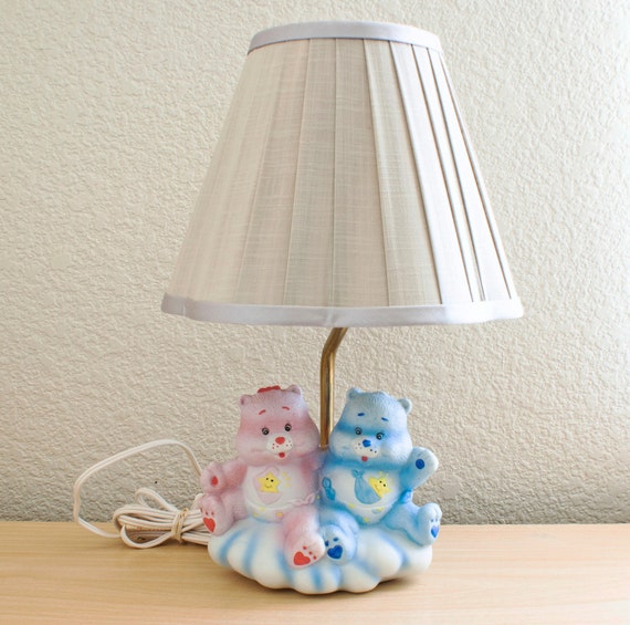 Care Bears Baby Hugs and Baby Tugs Bear Ceramic Lamp 1984