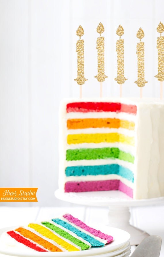 CANDLES Party Treat Picks // Cupcake Toppers - Set of 12 (Pick Your Colors!) Il_570xn