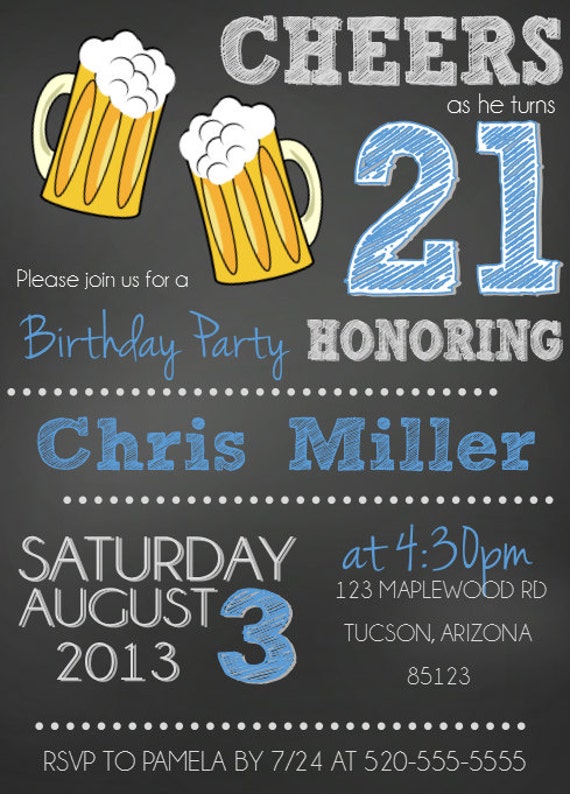 21St Birthday Invitations For Guys 2