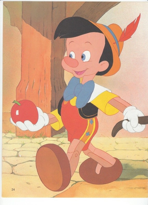 Disney Pinocchio Goes to School wall art illustration