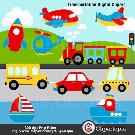 Transportation Digital Clipart /Transportation Clip Art