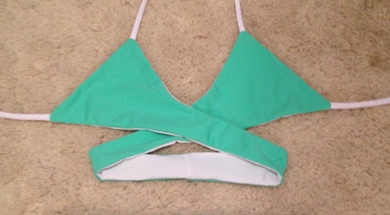 Skimmer body wrap triangle bikini top by TideBird on Etsy