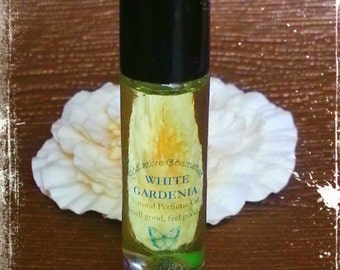 WHITE GARDENIA- Floral Natural Perfume Rollerball Scent- Vegan Friendly Fragrance- All Natural Perfume