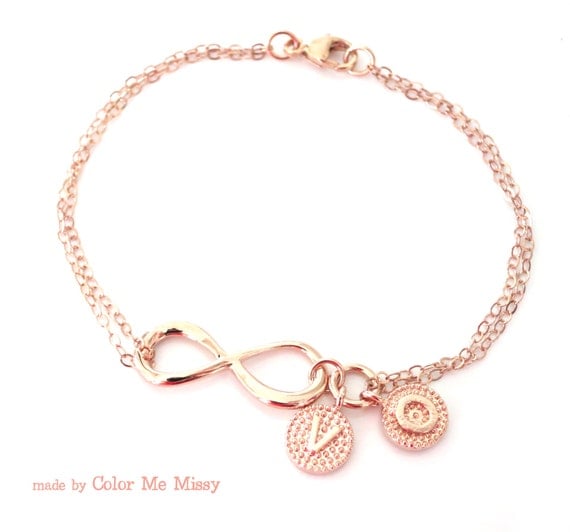 Infinity rose charm, gold Rose  gold bracelet Bracelet rose Infinity  Personalized  personalised   Gold