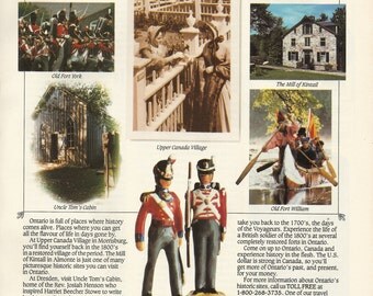Ontario Canada Original 1987 Vintag e Print Ad Color Photos Old Fort 