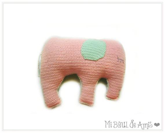 Items similar to Crochet Elephant Pillow Amigurumi Animal Stuffed Toy - MADE TO ORDER on Etsy