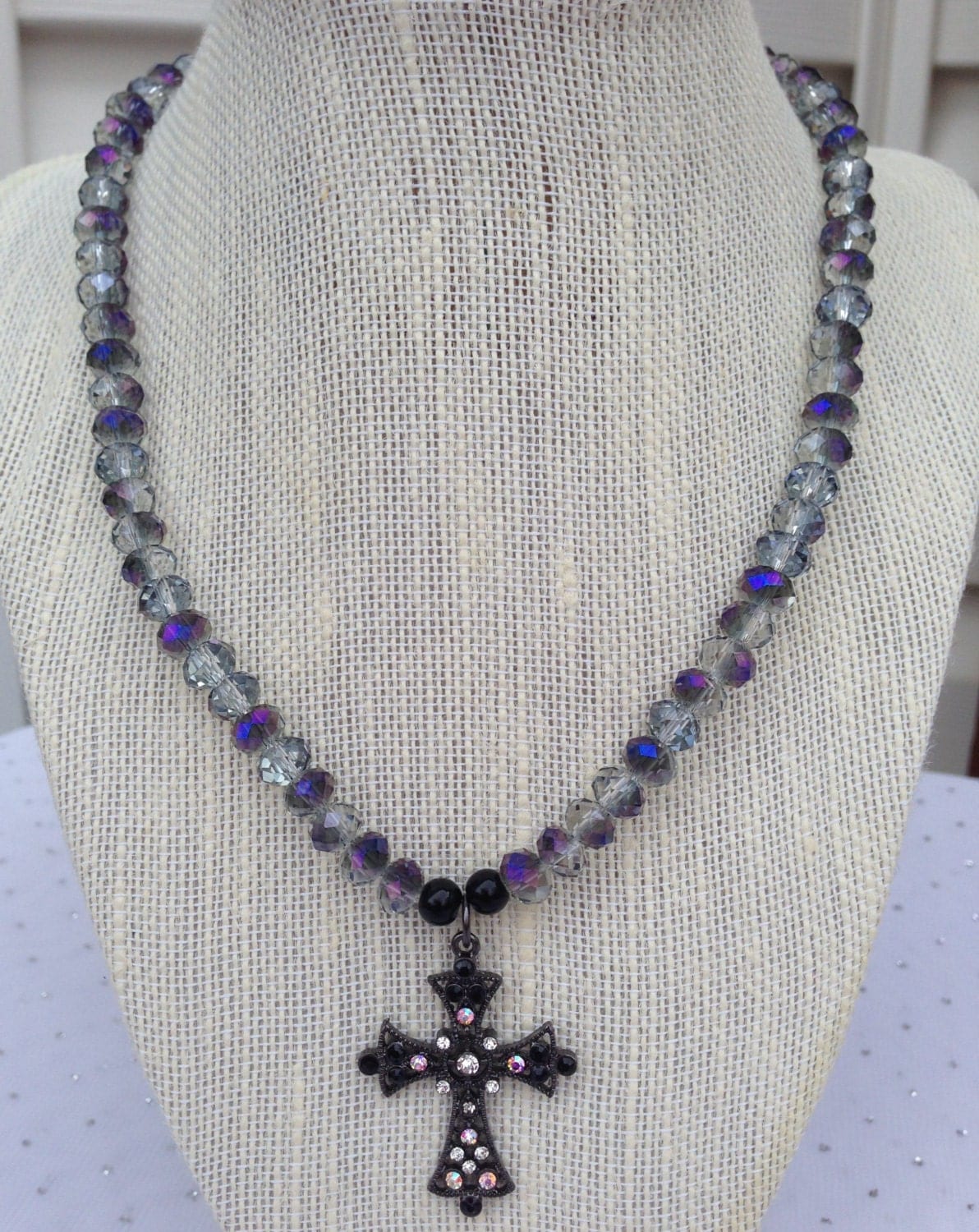 OOAK Cross Necklace Religious Jewelry Unique Jewelry