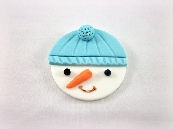 Winter Party Cupcake Fondant Toppers, Snowman Fondant Toppers, Christmas Cupcake,Winter Birthday, Winter BabyShower, Edible Topper-set 12 Il_570xn