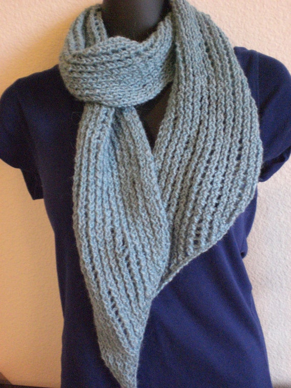 Items similar to Lace Alpaca Sky Blue Scarf on Etsy