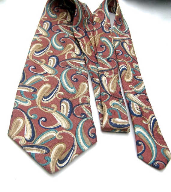 Items similar to Retro Paisley Tie,Vintage Silk Tie,Nordstrom Necktie ...